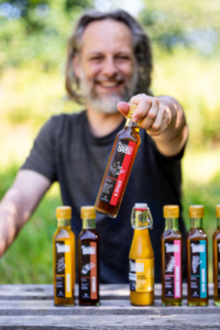 Les Sirops du Barbu - bouteilles en verres